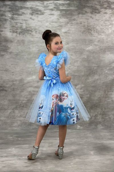 ABİYEKİDS Turquoise Elsa Dress Birthday Party Dress Aby4481