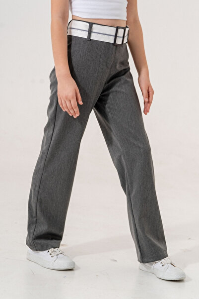 GİYİCEM TEKSTİL Kız Çocuk Ters Kemerli Pantolon 6002