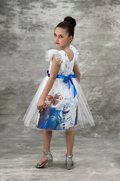 ABİYEKİDS Λευκό φόρεμα Elsa Φόρεμα γενεθλίων