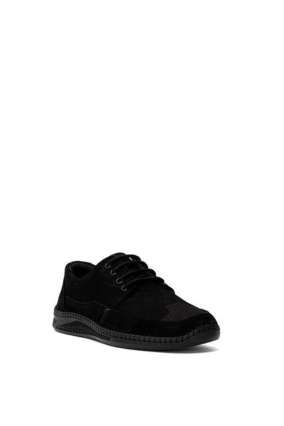 Ayakkabı Fuarı Elit Gyz620 Men's Genuine Nubuck Leather Orthopedic Casual Shoes Black