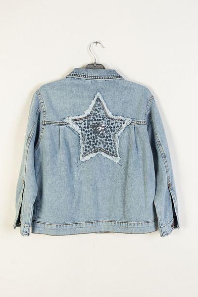 DMB BOYS & GIRLS Jachetă casual de sărbători din denim pentru fete cu detaliu stea