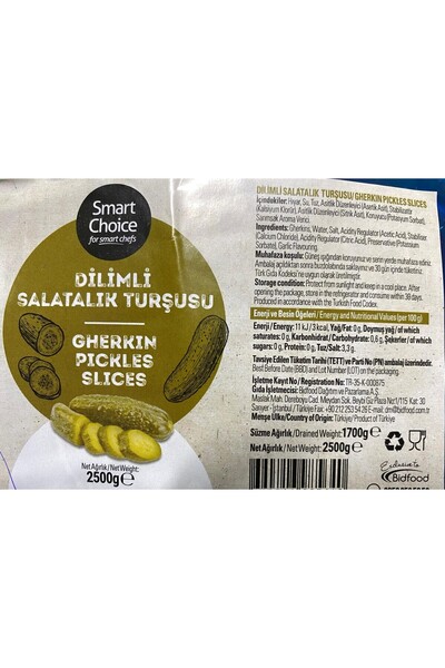 smart choice dilimli salatalık turşusu 2,5 kg