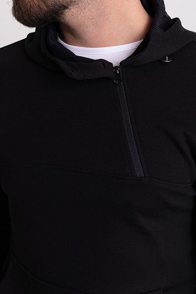 Mcr Zipper Detailed Slim Fit Hooded Men's Sweatshirt Black - 36668.21K