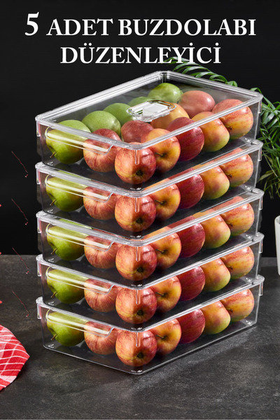 Buclee Organizare frigider și bucătărie din 5 piese: Set de recipiente pentru depozitarea alimentelor