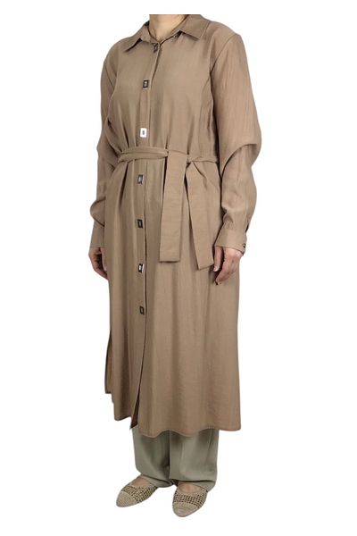 ECE GİYİM Women's Tunic with Front Belt and Belt