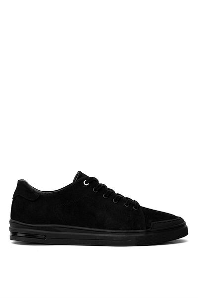 Ayakkabı Fuarı Elit MZV6004N Μαύρα παπούτσια Nubuck Casual για άνδρες