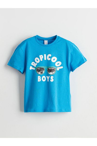 LC Waikiki Tricou pentru băiat cu imprimeu cu decolteu rotund de sezon nou - S5I205Z1