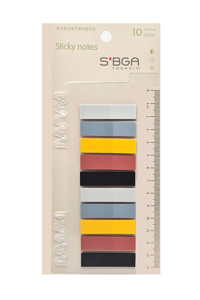 sibga tasarım Transparent Colored Post-It Note Paper - 200 Sheets Bookmark Sticker