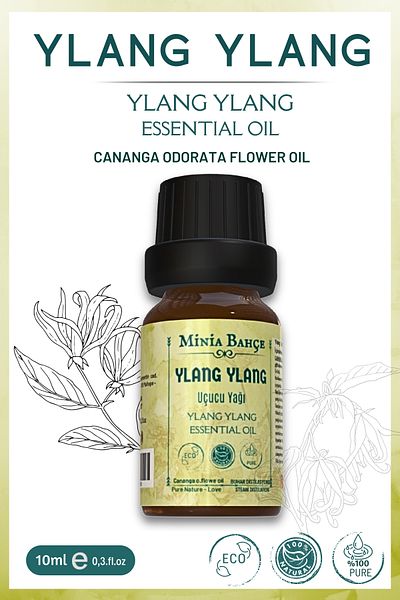 Minia Bahçe Bitki ve Sanat Atölyesi Ylang Ylang Essential Oil, 100% Pure, 10ml