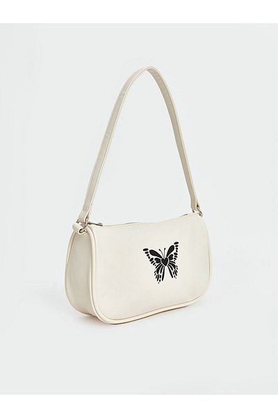 LC Waikiki New Season Butterfly Printed Girl's Baguette Bag - S55090Z4