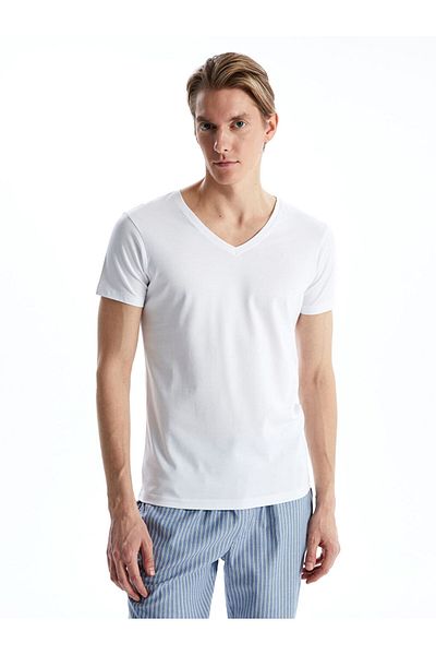 LC Waikiki Tricou pentru bărbați cu mânecă scurtă cu decolteu în V de sezon nou - S5HS53Z8