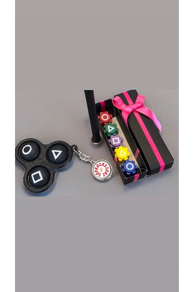 TOPROCKSTORE Squit Game 5 Stone Boxed Toy Popit Keychain Set