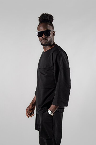 Superbluemexico Ανδρικό μπλουζάκι με δύο κλωστές, μεγάλες τσέπες, μισό μανίκι, ρετρό μπλουζάκι