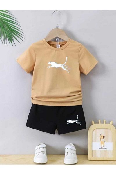 DOCE ELEGANTE Cheetah Printed Summer Children's Summer Suit