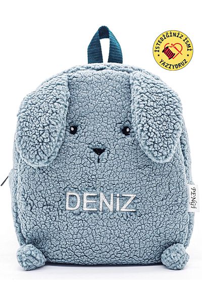 PENGİ Rabbit Mint Green Backpack for Child 0-8 Years (Hat + Name)