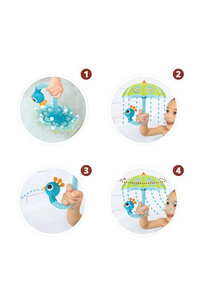 Yookidoo Yookidoo Bath Toy, Umbrella - Playful Peacock, Green, 18 months+