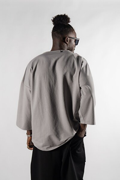 Superbluemexico Men's Two Thread Large Pocket Half Sleeve Crew Neck Retro T-Shirt