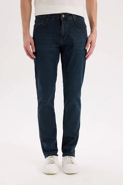 DeFacto B4860 Μπλε Pedro Slim Fit Skinny Fit Κανονική μέση στενή παντελόνι Jean