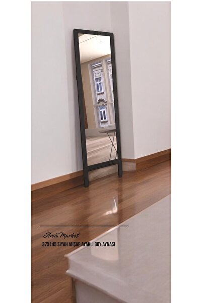 ArdaMarket Ahşap ayaklı siyah boy aynası