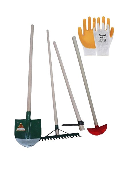 Sapcı Bahçe set 9 parça kürek+destekli tırmık+üçgen çapa+ayçapa+eldiven kovan...