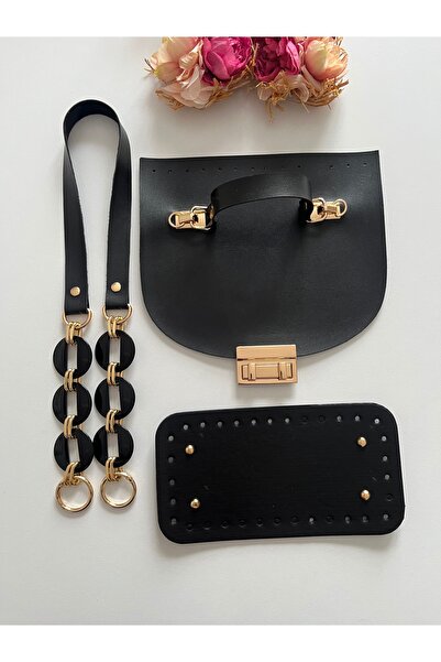 zg hobi aksesuar Örgü çantalar için akrilik sap , deri kapak ve taban seti