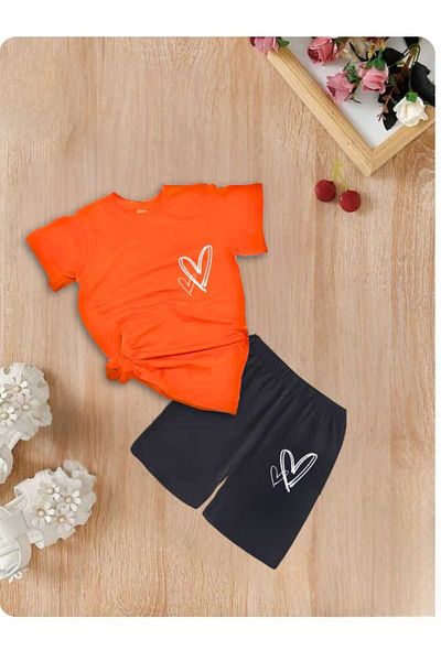 DOCE ELEGANTE Couple Heart Printed Summer Children's Suit