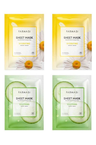Farmasi Chamomile & Cucumber Moisturizing Paper Mask (4Pcs)