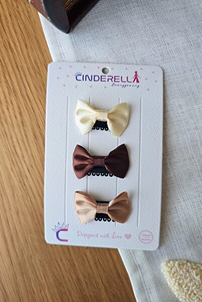 Cinderella 3'lü Fiyonklu Yumuşak Saçsız Bebek Tokası - Az Saçlı Kız Bebek Tok...