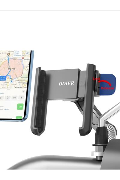 Asfal Kilit özellikli Ayna Bağlantılı Motosiklet Telefon Tutucu 360° Dönebile...