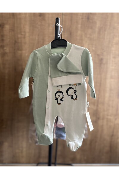 Baby PAMUKLU YENİDOĞAN PENGUEN BASKILI TULUM,YENİDOĞAN BAYRAMLIK, PAMUKLU BEB...