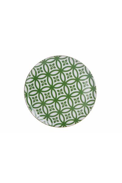 Porland Green Morocco Flat Plate Patterned 28cm
