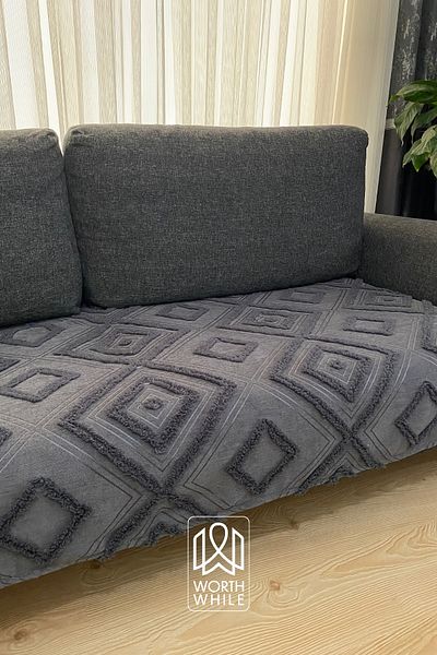 WorthWhile Anthracite Chenille Seat Cover - 100X240 Seat Cover, Fashionable and Soft Seat Protector