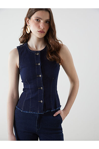 LC Waikiki طاقم الرقبة المرأة جان سترة