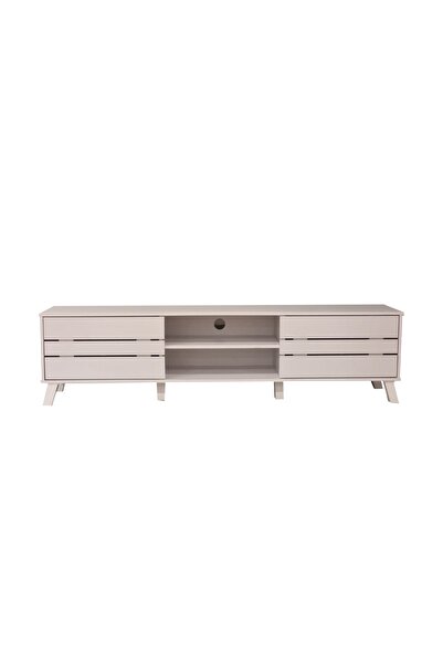 House One TV Table|Modern MDF TV Cabinet with Shelves and Storage Capacity Suitable-White-40x180x47cm