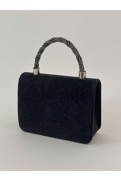 NAZART Γυναικείο Snake Μαύρο βραδινό φόρεμα Clutch Chain Strap Hand Wedding Engagement Night Shoulder Bag