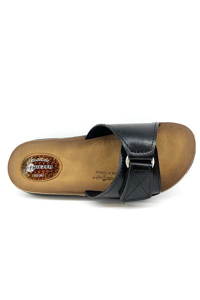 GEZER Γυναικείες μαύρες παντόφλες Comfort Gel Heel Spur Slippers 10827