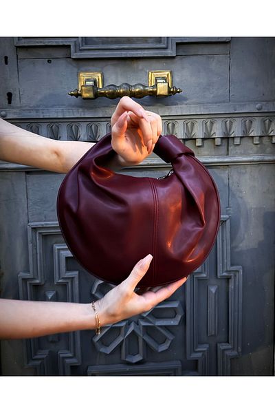 Herita Kirschrote Vinyl-Damenhandtasche
