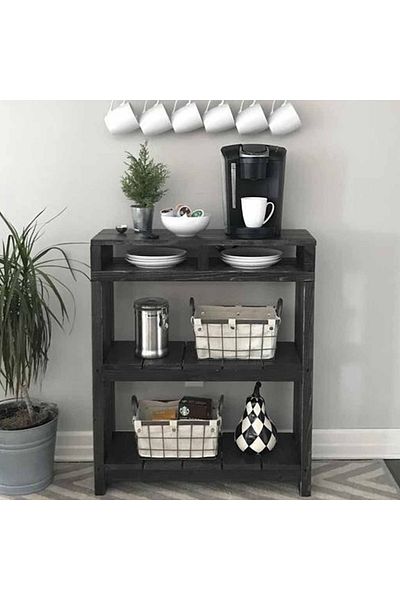 House One Coffee Corner | Coffee Table MDF Suitable for Living Room or Office - Black  - 30x80x30 cm