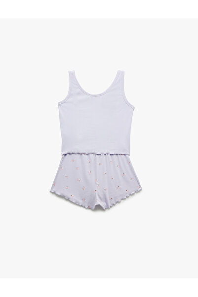 Koton Viskon Baskılı U Yaka Şortlu Pijama Takımı