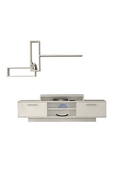 House One TV Table|TV Cabinet Modern MDF with Large Storage Capacity Suitable -White-40x180x50cm