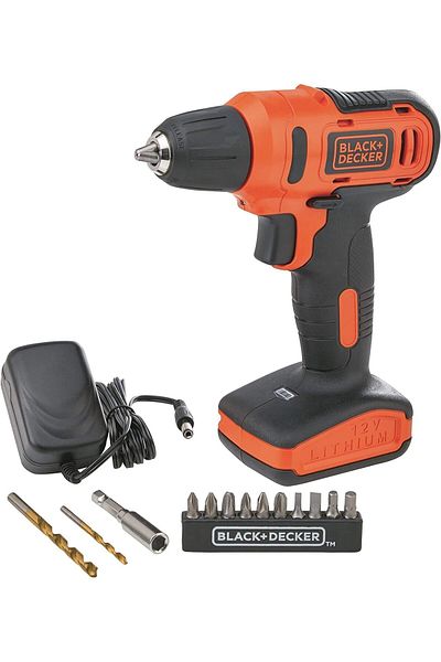 Black&Decker Cordless Drill Driver with 13-Piece Bits Orange and Black LD12SP-B5