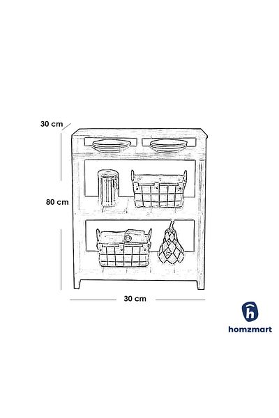 House One Coffee Corner | Coffee Table MDF Suitable for Living Room or Office - Black  - 30x80x30 cm