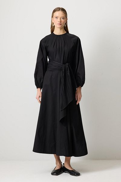 Touché Privé Pleated Belted Dress