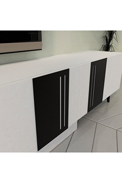 House One TV Table|TV Cabinet Modern MDF with Large Storage Capacity Suitable -White-40x180x48cm