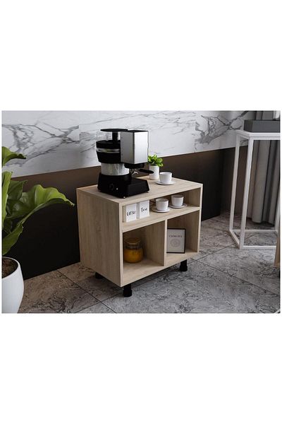 House One Coffee Corner|Coffee Table MDF with Large Storage Capacity Suitable -Beige-80x30x85cm