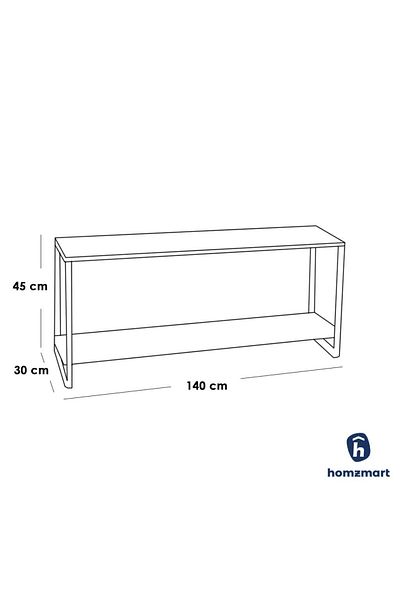 House One TV Table|Modern Metal Shelves TV Cabinet Suitable-Black-140x30x45cm