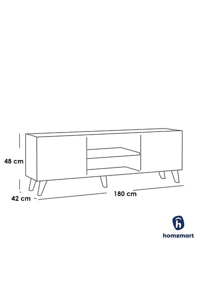 House One TV Table|TV Cabinet Modern  MDF with Large Storage Capacity Suitable -Gray-180x42x48cm