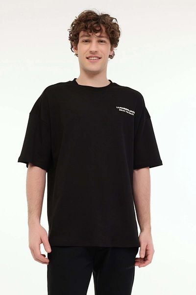 lumberjack ML FRANCO 11FF10 5FX OVERSIZ T-SHIRT - ΜΑΥΡΟ - M - ST08070-BLACK-M