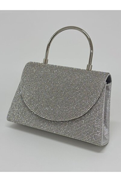 NAZART Γυναικείο πέτρινο ασημένιο βραδινό φόρεμα Clutch Chain λουράκι Χέρι Νυχτερινή τσάντα ώμου αρραβώνων γάμου