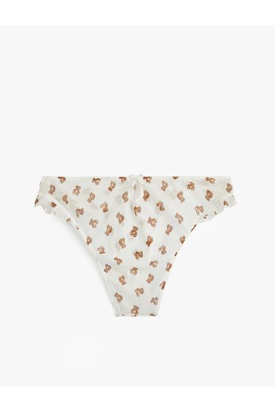 Koton Teddy Bear Printed Tulle Brazilian Panties